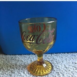 Coca Cola Coke Amber Heavy Glass Goblet